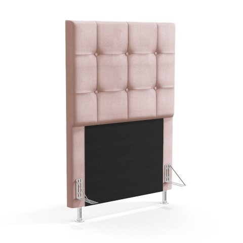 Cabeceira Soraya 90 para Cama de Solteiro N-031 Veludo Rosê Claro Aradecor