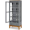 Ver imagem 2 de Cristaleira Bia 2 Portas e 1 Gaveta Cor Cinza 73cm - 64441