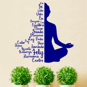 Adesivo de Parede Meditação Positividade Buda-Especial 120x124cm
