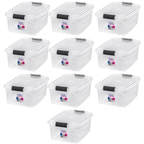 Kit 10 Organizadores Plásticos 6L Sanremo Flex Caixa com Tam