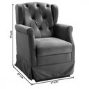 Ver imagem 4 de Poltrona de Amamentação Balanço Puff Ternura Suede Chumbo