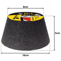 Conjunto 3 Rebolos Copo Cônico 100x50 Grão 36, 60 e 120 Desbaste Lixa + Adaptador M14 - 2
