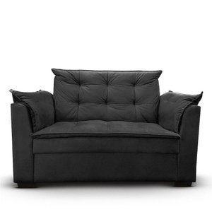 Sofá 2 Lugares para Sala Moderno Confortável Andreia Suede Preto