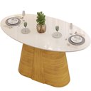 Ver imagem 5 de Mesa de Jantar 6 Lugares Orgânica Elipse Tampo com Vidro 183cm Degas D05 Cedro Off White - Lyam Deco