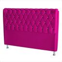 Ver imagem 2 de Cabeceira de Cama Box Londres Casal 140 Cm Suede Botão de Strass Rosa Pink Eli Móveis e Decoração