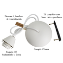 Ver imagem 2 de Fio Pendente Caroá 1,5M E27 Bivolt Ponta Com Rosca - Branco