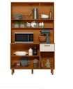 Ver imagem 3 de Kit Cozinha Izis New 0,90 Larg 4p 1g Freijo Ripado 3d Off White Poliman
