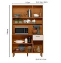 Ver imagem 4 de Kit Cozinha Izis New 0,90 Larg 4p 1g Freijo Ripado 3d Off White Poliman