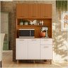 Kit Cozinha Izis New 0,90 Larg 4p 1g Freijo Ripado 3d Off White Poliman - 2