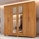 Ver imagem 1 de Guarda-Roupa Casal 6 Portas 3 Gavetas com Espelho MDF Parma Yescasa Marrom/Cinamomo