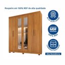 Ver mais imagens de Guarda-Roupa Casal 6 Portas 3 Gavetas com Espelho MDF Parma Yescasa Marrom/Cinamomo