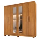 Ver imagem 3 de Guarda-Roupa Casal 6 Portas 3 Gavetas com Espelho MDF Parma Yescasa Marrom/Cinamomo