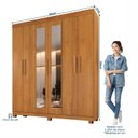 Ver imagem 4 de Guarda-Roupa Casal 6 Portas 3 Gavetas com Espelho MDF Parma Yescasa Marrom/Cinamomo