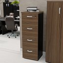 Ver imagem 2 de Gaveteiro Arquivo Escritório 4 Gavetas Pasta Suspensa Netmobil - Nogal/preto