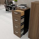 Ver imagem 3 de Gaveteiro Arquivo Escritório 4 Gavetas Pasta Suspensa Netmobil - Nogal/preto