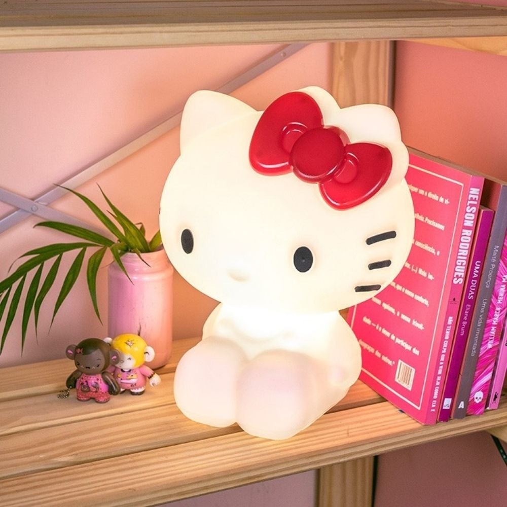 Luminária Infantil Usare Hello Kitty Gata Gatinha Personagem Desenho Animado Clássica Década 80