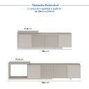 Ver imagem 5 de Rack Extensível para TV até 60 Polegadas 240x56cm Portas Ripadas Aruá CabeCasa MadeiraOriginals