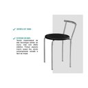 Ver imagem 5 de Banqueta de Cozinha 105 Kit 2 Un Prata - Assento Courano Branco - Carraro