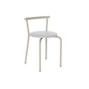 Ver imagem 1 de Banqueta de Cozinha 105 Kit 2 Un Prata - Assento Courano Branco - Carraro