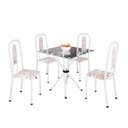 Ver imagem 2 de Conjunto Sala de Jantar com 4 Cadeiras Lívia Branco/Bege