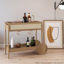 Ver imagem 7 de Carrinho Bar Porta Taças 112 Cm Pes Madeira Oslo 27964 Hanover Artesano