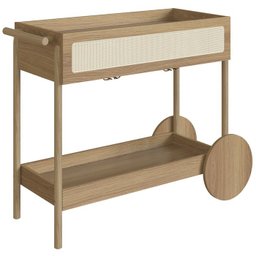 Carrinho Bar Porta Taças 112 Cm Pes Madeira Oslo 27964 Hanover Artesano - 1