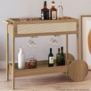 Ver imagem 2 de Carrinho Bar Porta Taças 112 Cm Pes Madeira Oslo 27964 Hanover Artesano