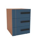 Ver imagem 2 de Mesa de Cabeceira Lisboa 3 Gavetas Azul/freijó - Politorno