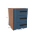 Ver imagem 4 de Mesa de Cabeceira Lisboa 3 Gavetas Azul/freijó - Politorno