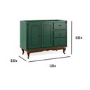 Ver imagem 5 de Balcão para Pia 2 Pta 3 Gav Hanover com Pés Luis Xv 93x120x53cm (a X L X P) - Verde-Imbuia