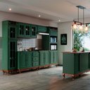 Ver imagem 2 de Balcão para Pia 2 Pta 3 Gav Hanover com Pés Luis Xv 93x120x53cm (a X L X P) - Verde-Imbuia