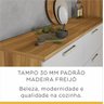 Balcão Cozinha Nesher Burguesa Premium 2 Portas 3 Gavetas Freijo / Branco - 6