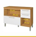 Ver imagem 4 de Balcão de Cozinha 2 Portas MDF Burguesa Freijó/Branco - Nesher