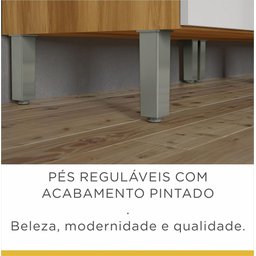 Balcão Cozinha Nesher Burguesa Premium 2 Portas 3 Gavetas Freijo / Branco - 9
