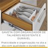 Balcão Cozinha Nesher Burguesa Premium 2 Portas 3 Gavetas Freijo / Branco - 4