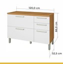 Ver imagem 3 de Balcão de Cozinha 2 Portas MDF Burguesa Freijó/Branco - Nesher