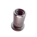 Ver imagem 1 de Rebite Rosca Recartilhado Cab Plana M8 Aço Inox C/10 Unid