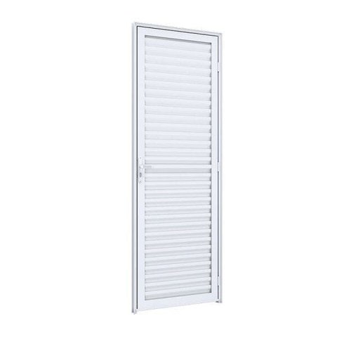 Porta de Giro Alumínio Laminada Ventilada Ideale 215CMX85CMX4,5cm Lucasa Branco