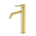 Ver imagem 1 de Misturador Monocomando para Lavatório Bica Alta Isis Dourado Escovado Drop