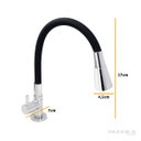 Ver imagem 2 de Torneira de Cozinha Gourmet Mesa Revestida Silicone Preto Flexível c61 Bico Arejador Cone Duplo Jato