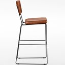 Ver imagem 6 de Kit 04 Banquetas Altas Cozinha Sala Jantar Base em Aço Fixa Allana L02 Couríssimo Camel - Lyam
