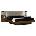Ver imagem 2 de Cama Casal C/ Espelho Painel Estofado Braga Leifer Braúna