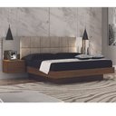 Ver imagem 1 de Cama Casal C/ Espelho Painel Estofado Braga Leifer Braúna