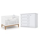 Ver imagem 1 de Berço Americano Unique Branco Soft Eco Wood - Matic e Cômoda Infantil Americano Branco Hp - Henn