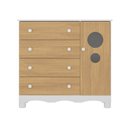 Ver imagem 7 de Cômoda Infantil 95cm 1 Porta com Vidro e 4 Gavetas Suspiro Multimóveis Mp4459 Branco/madeirado