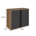 Ver imagem 3 de Gabinete de Banheiro 80cm com 2 Portas sem Cuba Antônia Preto/Mel/Grafite