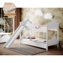 Ver imagem 2 de Beliche Infantil Montessoriana com Colchões e Escorregador Juvenil Marina - Branca