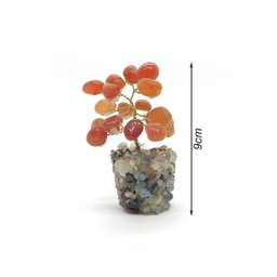 Árvore de Pedra Ágata Cornalina Base Mix de Cristais 9cm - 3