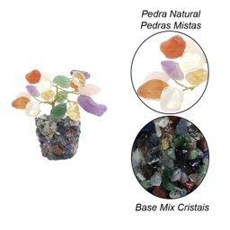 Árvore de Pedras Mistas Base Mix de Cristais 9cm - 2