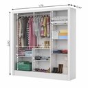 Ver imagem 3 de Guarda Roupa Casal Fortaleza 3 Portas Carioca Móveis Branco Cinamomo